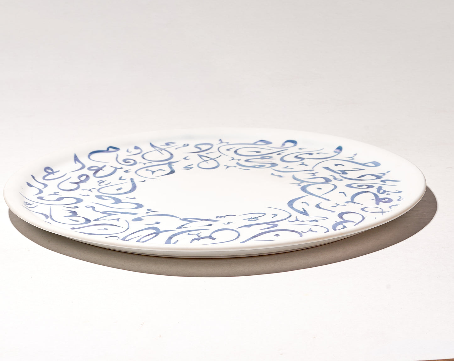 Round Tray, Orange Serving Tray with Handles, Modern Decorative Tray for Coffee Table, porcelain Ottoman Tray for coffee and tea