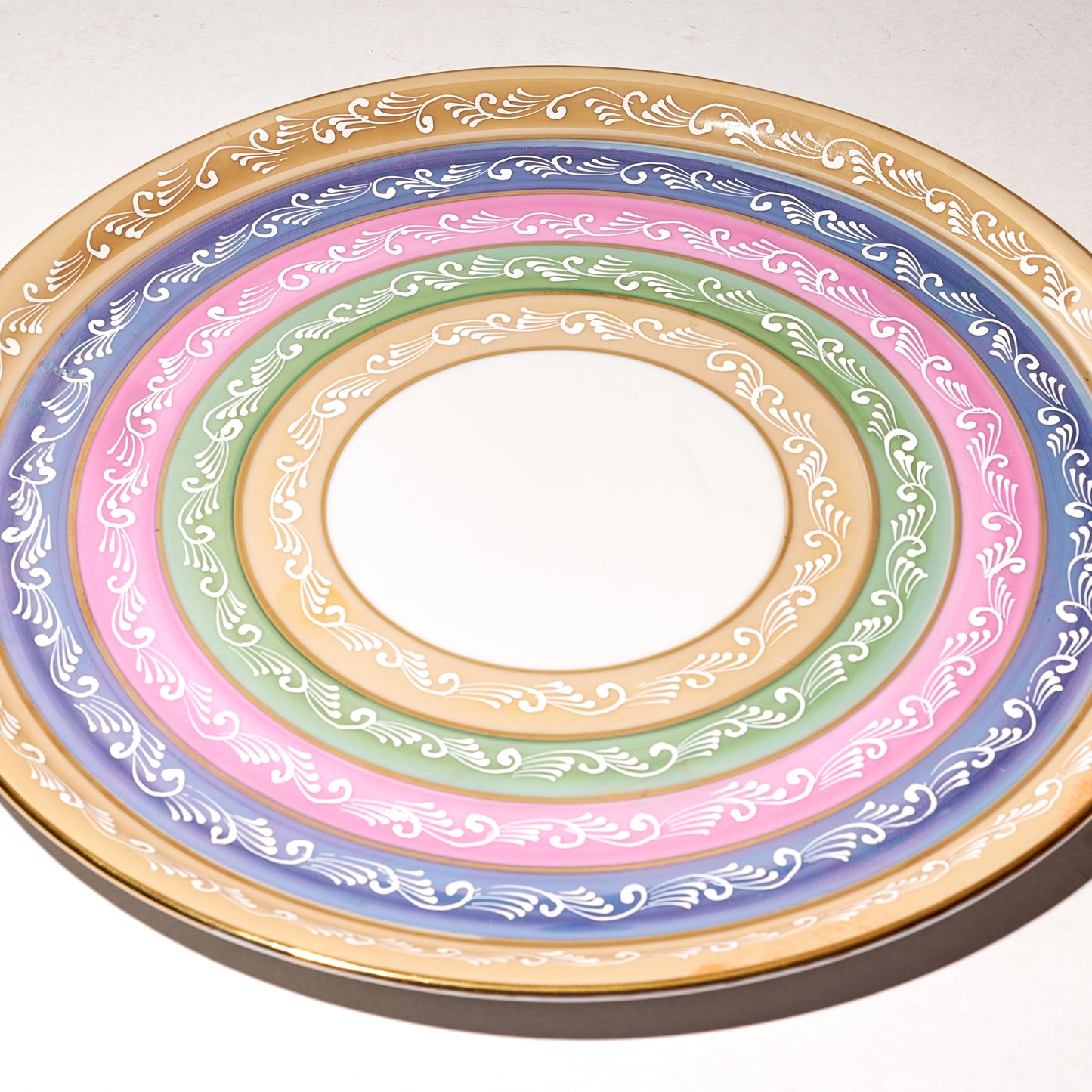 Round Tray, Orange Serving Tray with Handles, Modern Decorative Tray for Coffee Table, porcelain Ottoman Tray for coffee and tea