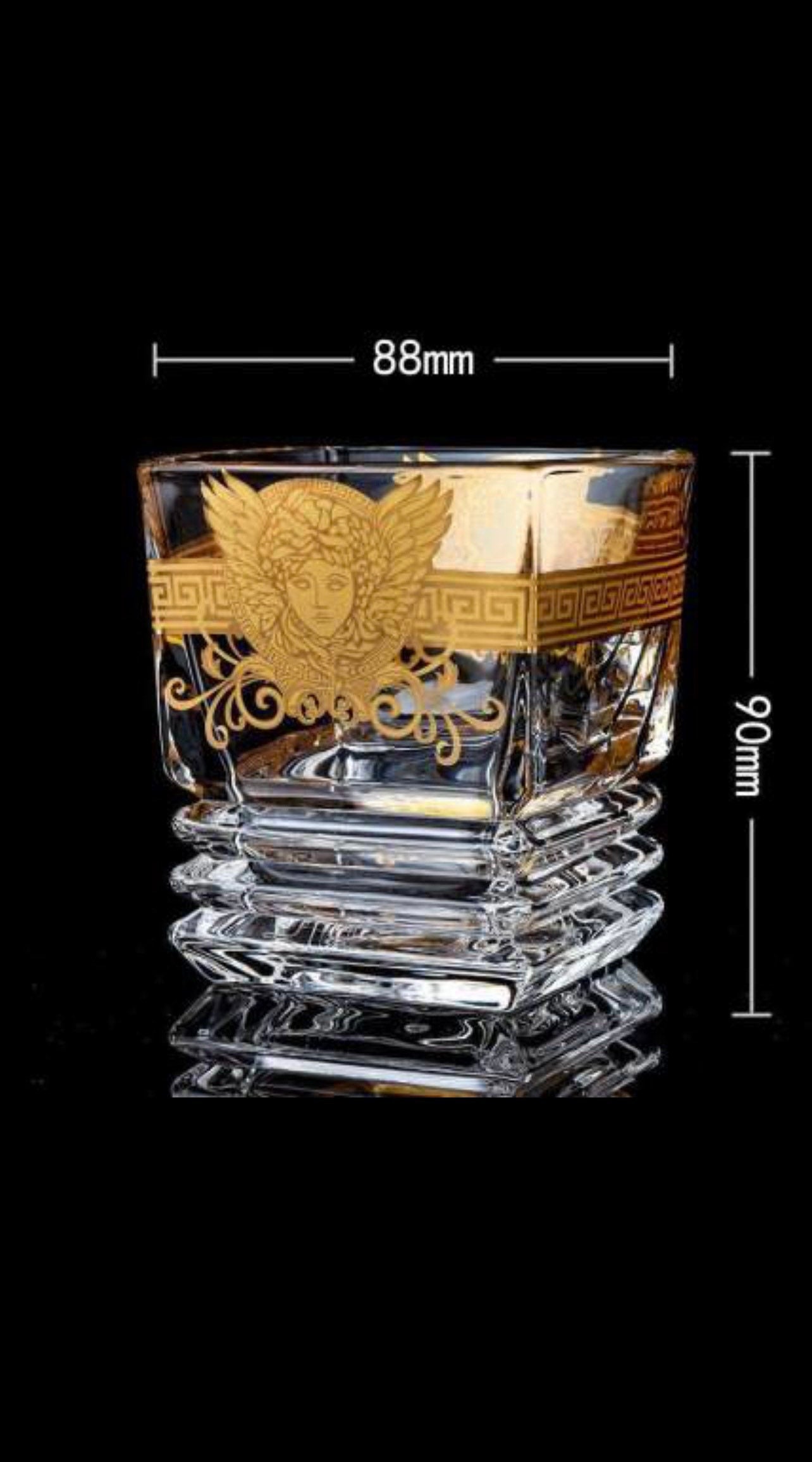 Medusa Painted Gold Head Wine Glass Creative Crystal Glass Whiskey Glass Foreign Wine Glass Multifunctional Beer Glass Water Glass