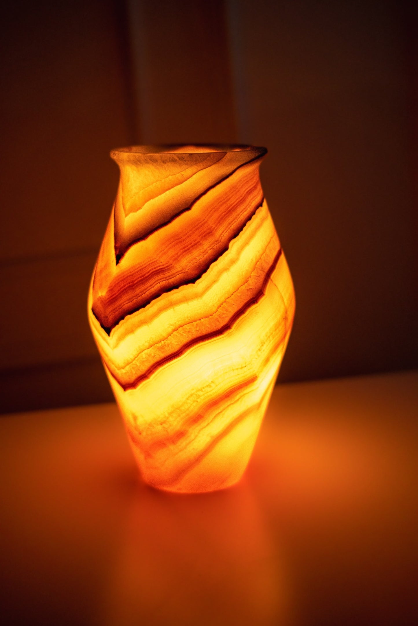 Unique Alabaster Vase - Alabaster Lamp Floor Lamp Solid Piece of stone Alabaster Lamp Egyptian Alabaster
