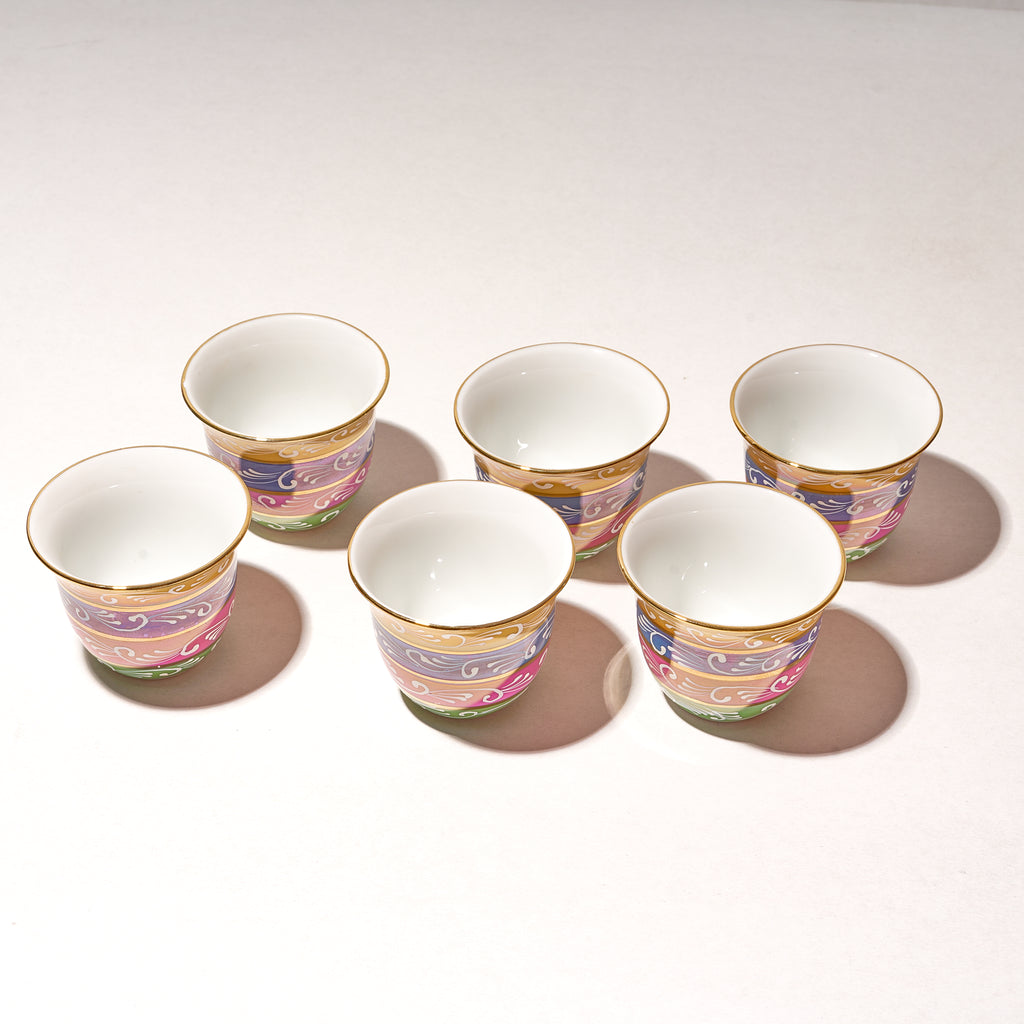 Espresso Turkish Arabica Coffee Cup Assorted Arabic colors max Coffee Cups Handcrafted Arabian Egyptian Turkish Coffee Cups set of 6