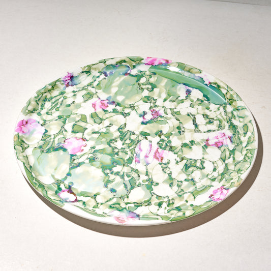 Round Tray, Orange Serving Tray with Handles, Modern Decorative Tray for Coffee Table, porcelain Ottoman Tray for coffee and tea