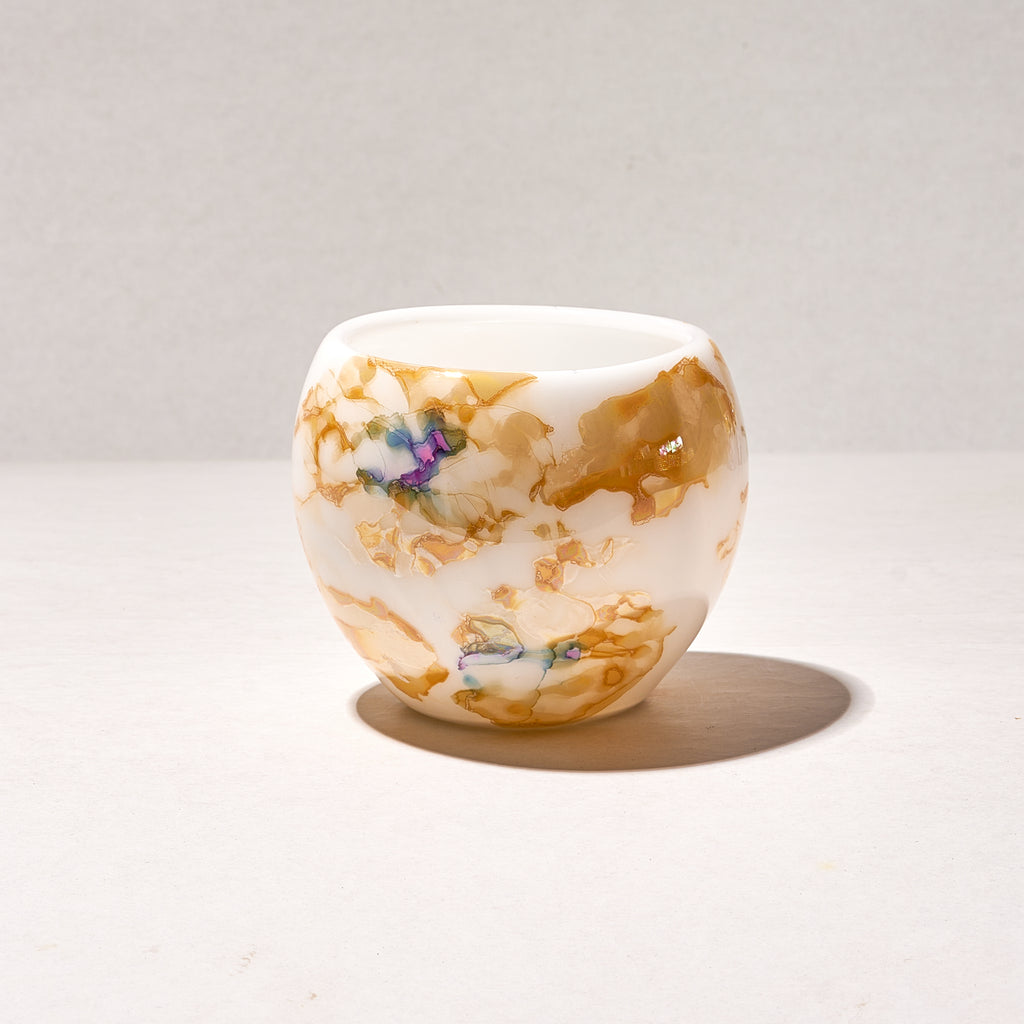 Handmade Egyptian Whisky Glasses and wood coaster Pyrex Glass  Unique Gift for Whisky and wine  Lovers  Double ceramic coolers 1 set