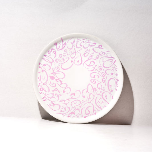 Round Tray, Orange Serving Tray with Handles, Modern Decorative Tray for Coffee Table, porcelain Ottoman Tray for coffee and tea