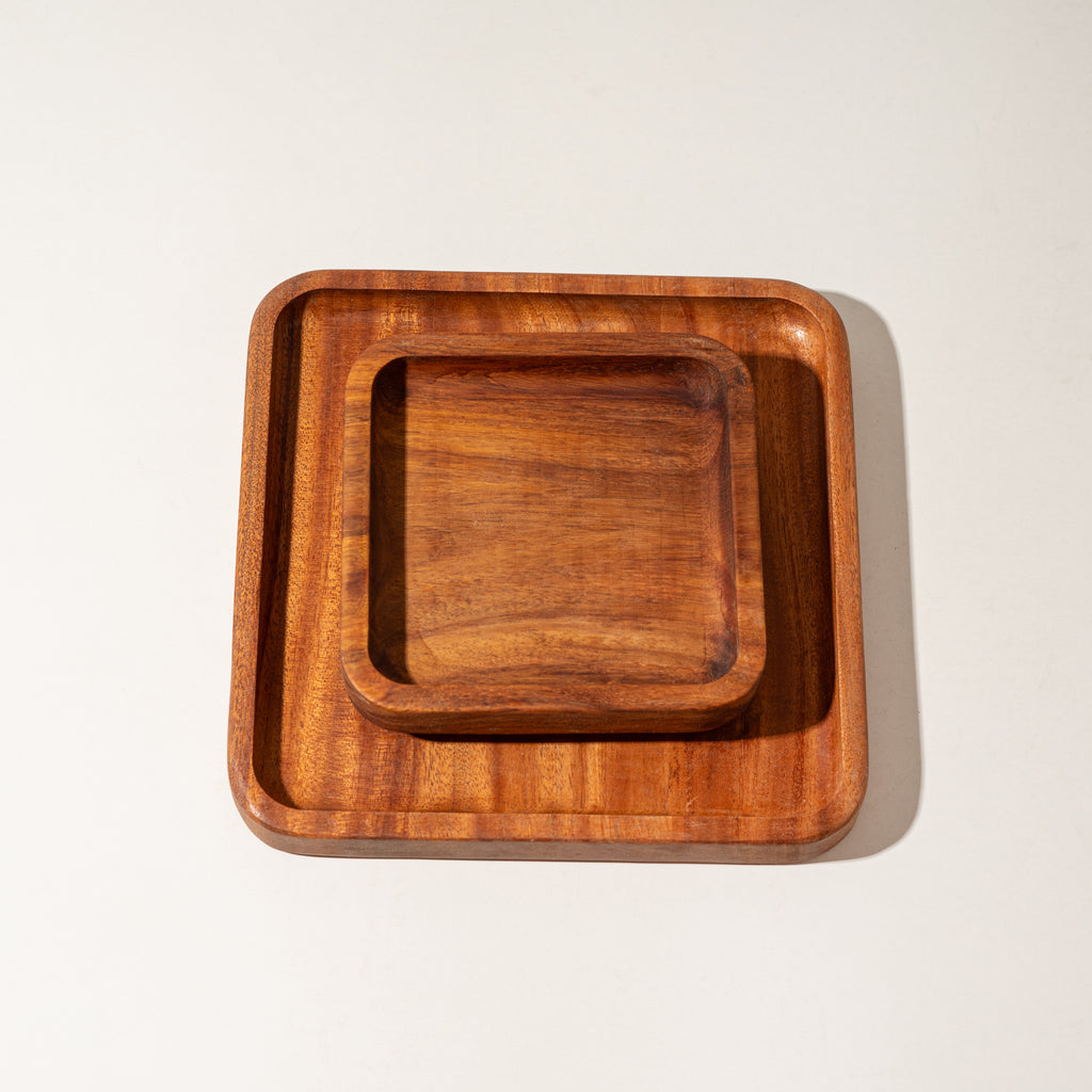 handmade Wooden pistachio snack Bowl double Dish Holder Nut Bowl Pedestal