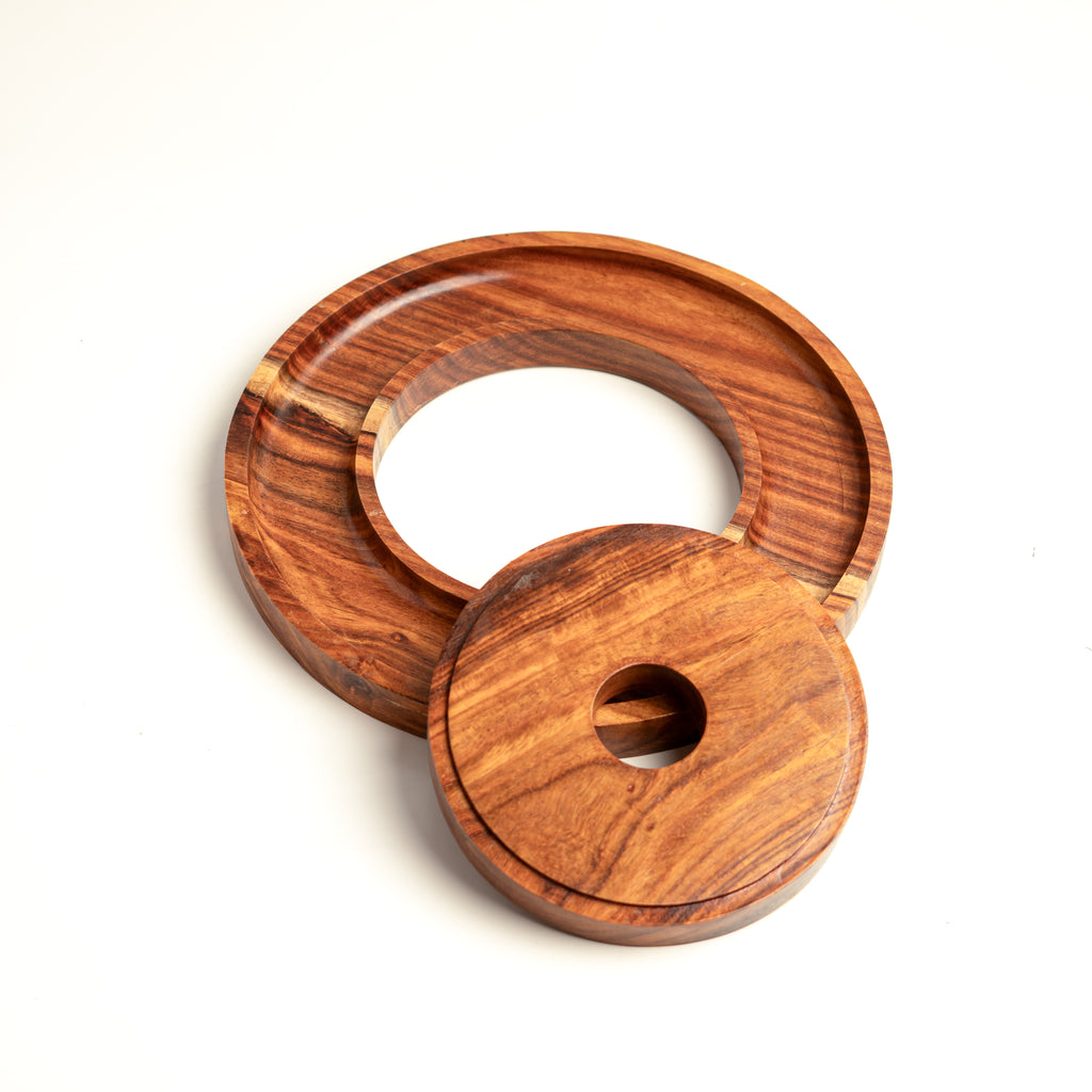 Hijazah Pistachio Snack Bowl Double Dish Holder Bowl Pedestal and Sunflower Seed Nut Bowl with Shell Storage