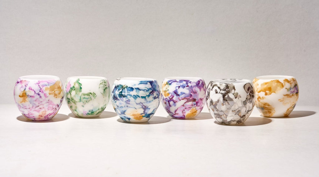 Handmade Egyptian Whisky Glasses and wood coaster Pyrex Glass  Unique Gift for Whisky and wine  Lovers  Double ceramic coolers 1 set