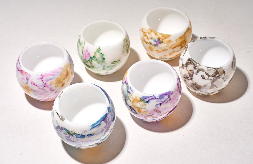 Handmade Egyptian Whisky Glasses and wood coaster Pyrex Glass  Unique Gift for Whisky and wine  Lovers  Double ceramic coolers 1 set