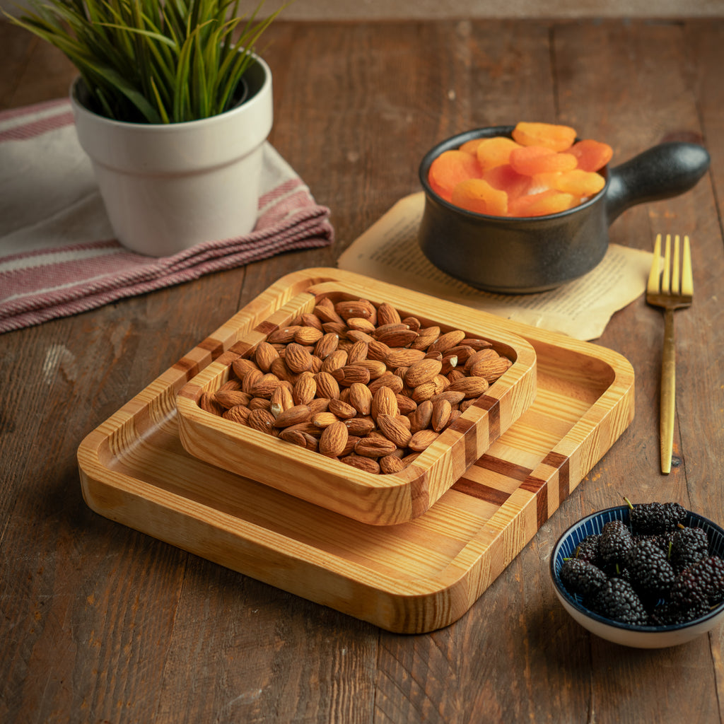 Hijazah Pistachio Snack Bowl Double Dish Holder Bowl Pedestal and Sunflower Seed Nut Bowl with Shell Storage