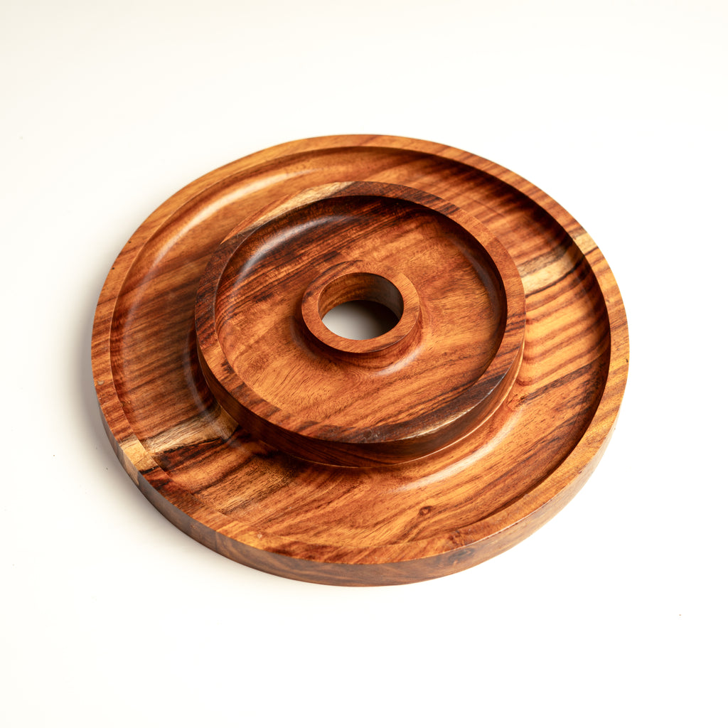 Hijazah Pistachio Snack Bowl Double Dish Holder Bowl Pedestal and Sunflower Seed Nut Bowl with Shell Storage