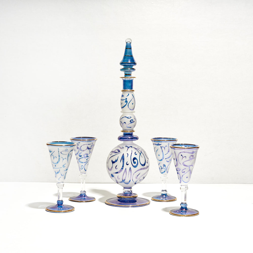 Handmade Wine Decanter Set and four glass Red Wine Decanter Pyrex Glass Gift for Wine and whiskey  Lovers unique gift  by hijazah