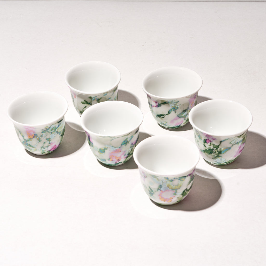 Espresso  Arabica Coffee Cup Assorted Arabic colors max Coffee Cups Handcrafted Arabian Egyptian Turkish Coffee Cups set of 6