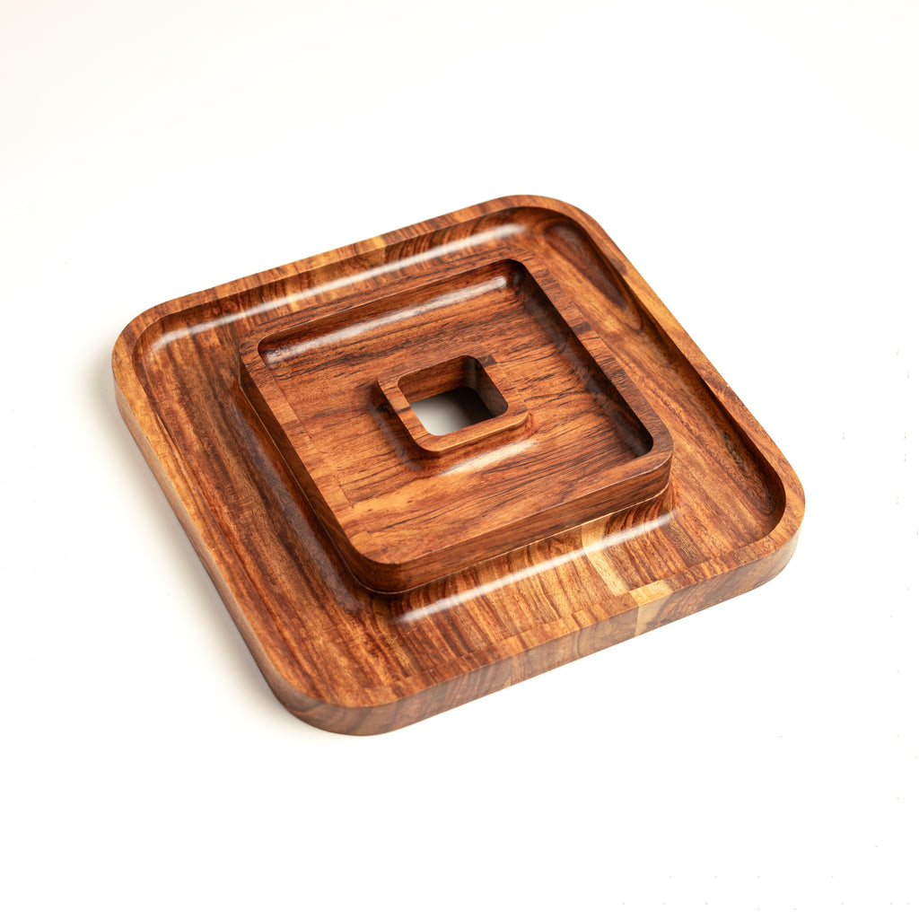 Hijazah Pistachio Snack Bowl Double Dish Holder Bowl Pedestal and Sunflower Seed Nut Bowl with Shell Storage