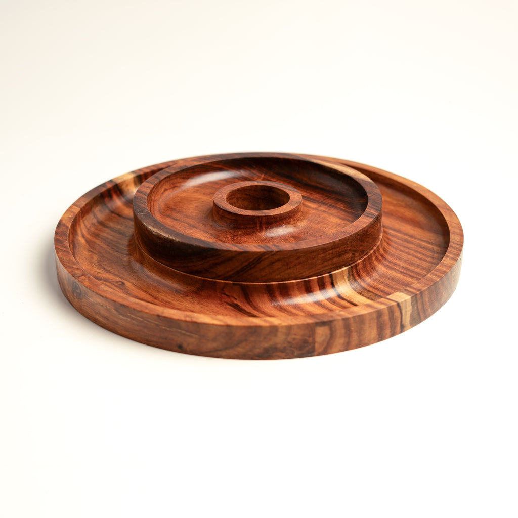 Hijazah Pistachio Snack Bowl Double Dish Holder Bowl Pedestal and Sunflower Seed Nut Bowl with Shell Storage