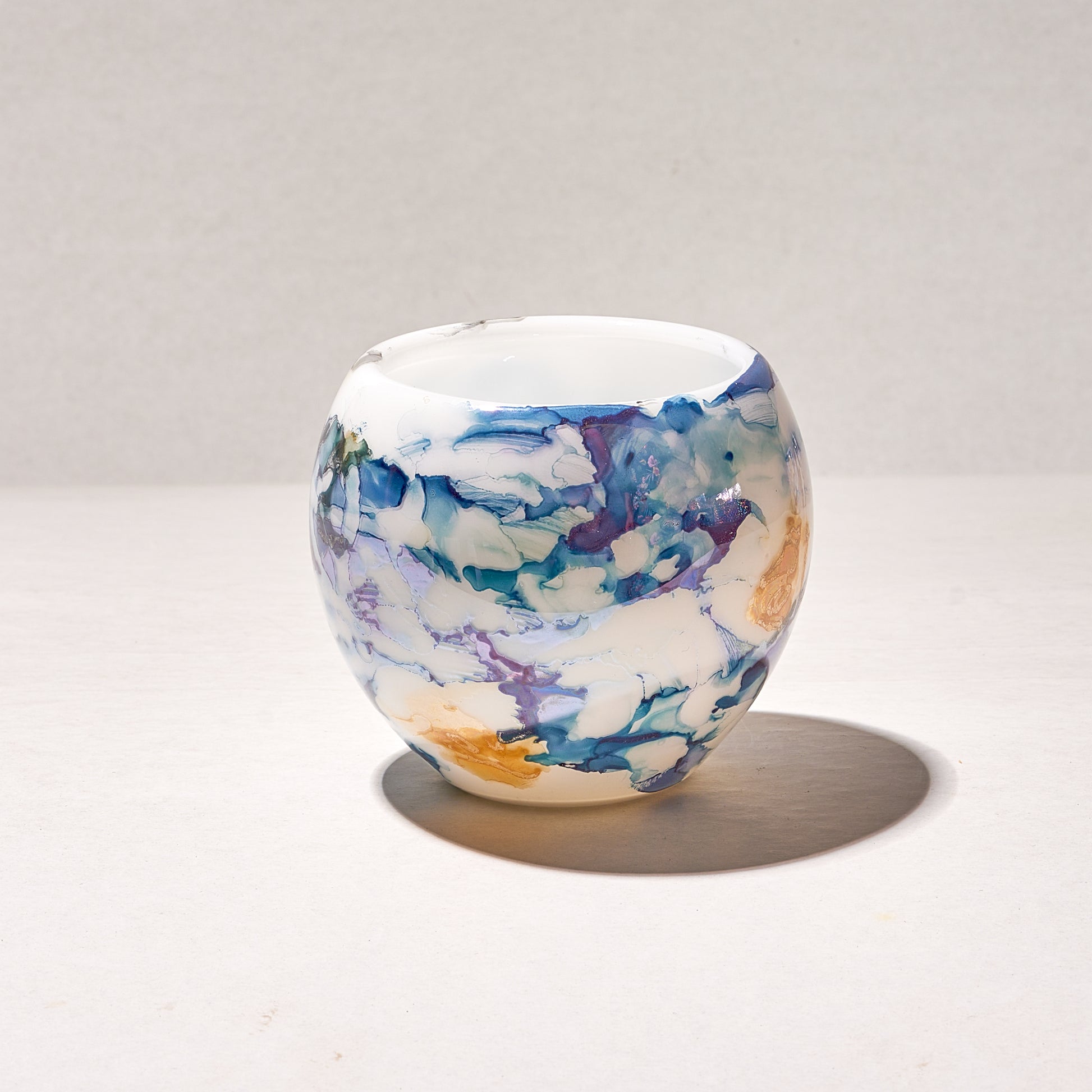 Handmade Egyptian Whisky Glasses and wood coaster Pyrex Glass  Unique Gift for Whisky and wine  Lovers  Double ceramic coolers 1 set