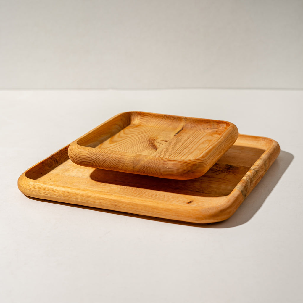 handmade Wooden pistachio snack Bowl double Dish Holder Nut Bowl Pedestal