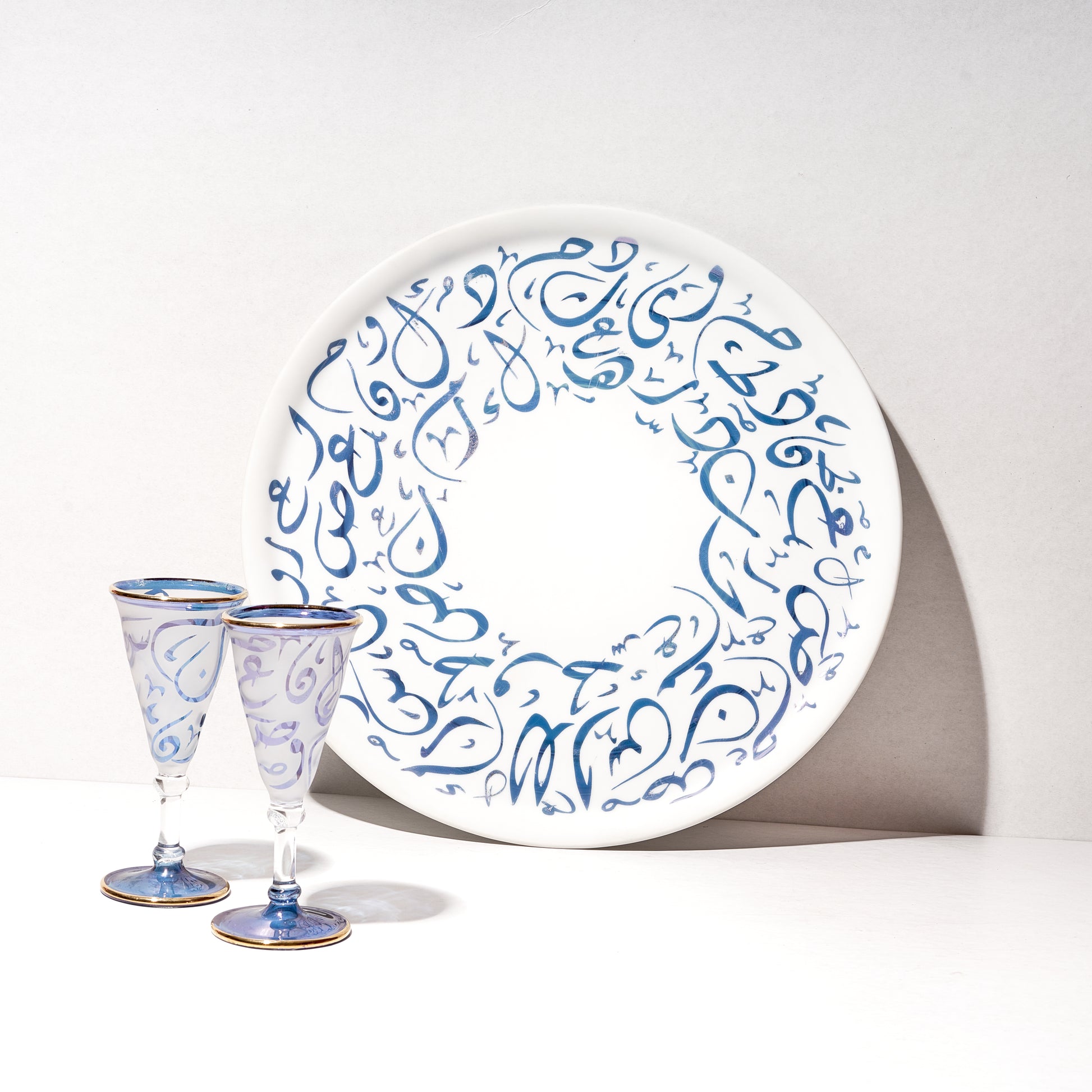 Round Tray, Orange Serving Tray with Handles, Modern Decorative Tray for Coffee Table, porcelain Ottoman Tray for coffee and tea