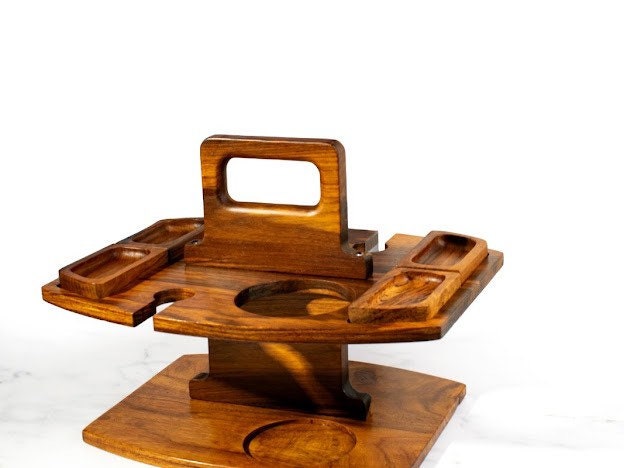 Folding Wine glass holder Picnic-Table, Portable Mini Wooden Picnic Table