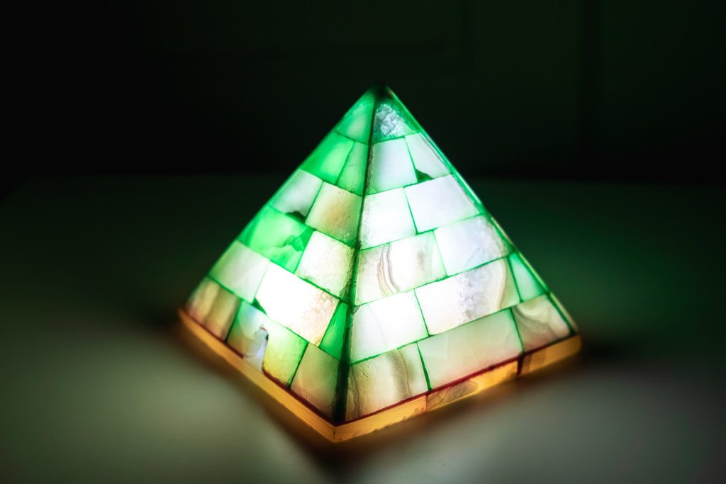 The great pyramids of Egypt Alabaster stone handmade Pyramid candle holder. Alabaster