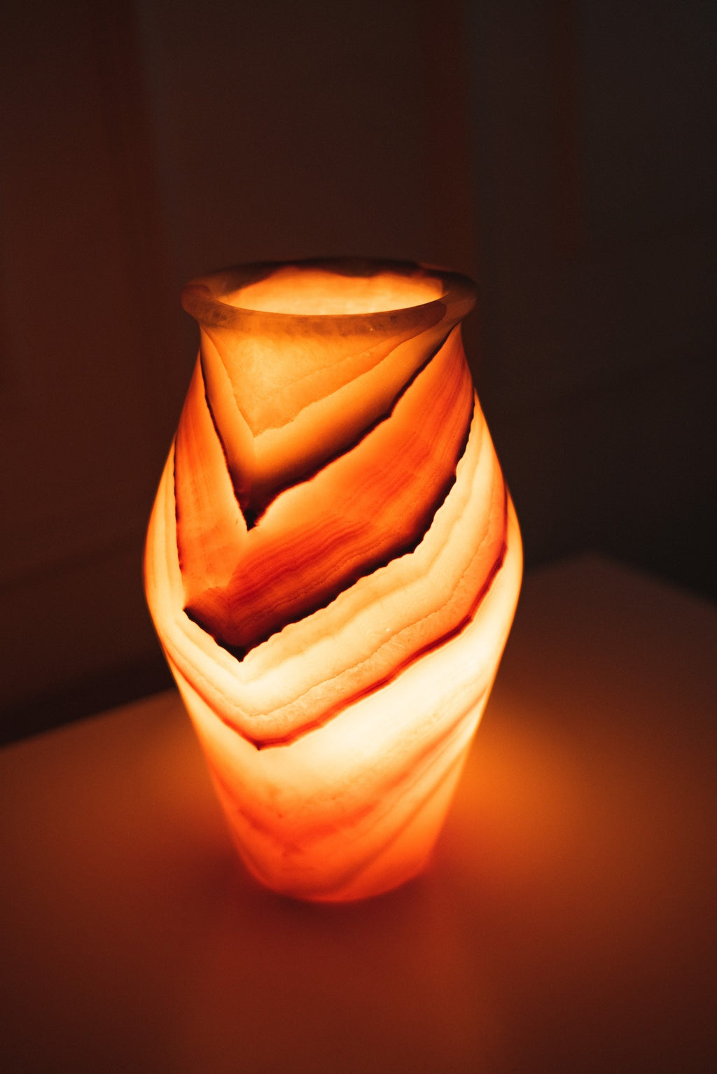 Unique Alabaster Vase - Alabaster Lamp  Floor Lamp Solid Piece of stone Alabaster Lamp Egyptian Alabaster