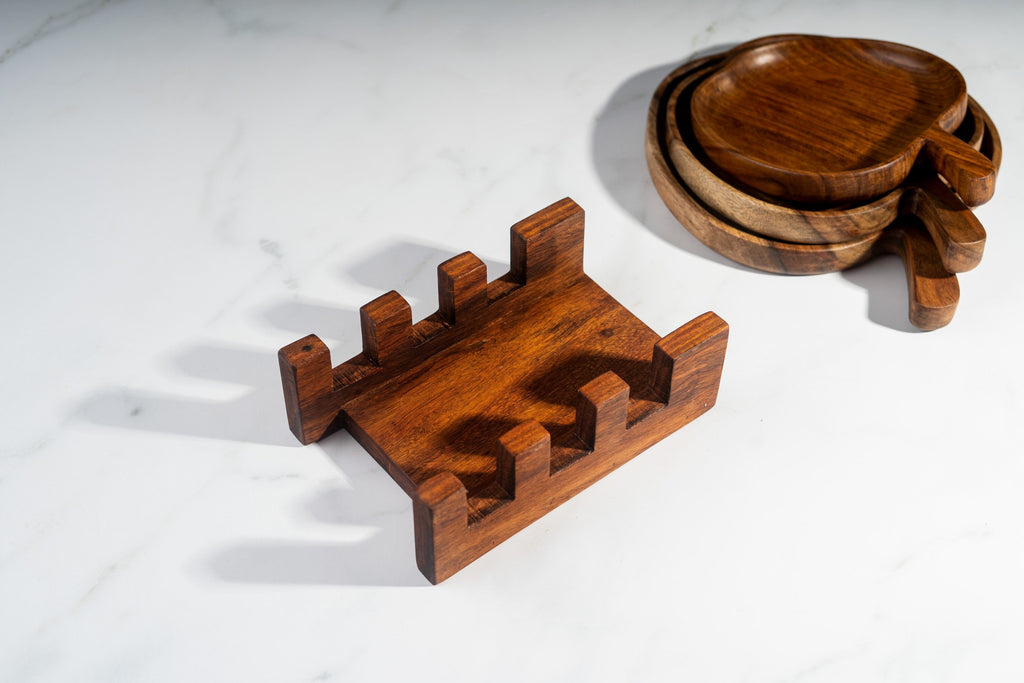 Wooden plates (set of 3) Dinner Plates, Classic Plates, Easy Cleaning & Lightweight for Dishes Snack, Dessert, Housewarming, Christmas Gift